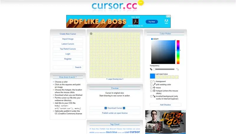 Metoda 1: utilizați un editor de cursori online