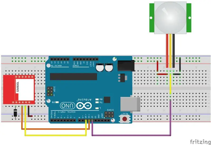 Elektronický obvod projektu a programování