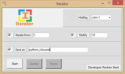 Iterator (יישום Python GUI)