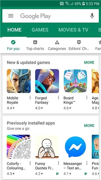 Playstore openen