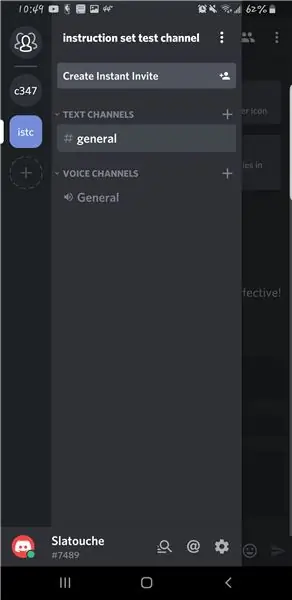 Seleccioneu un canal Discord