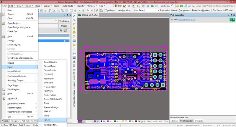 Exportera din PCB -projektfil i 3D -format