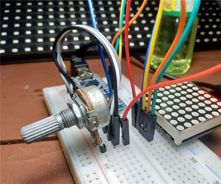 Arduino: Wskaźnik Potentio wykorzystuje matrycę Led MAX7219: 4 kroki