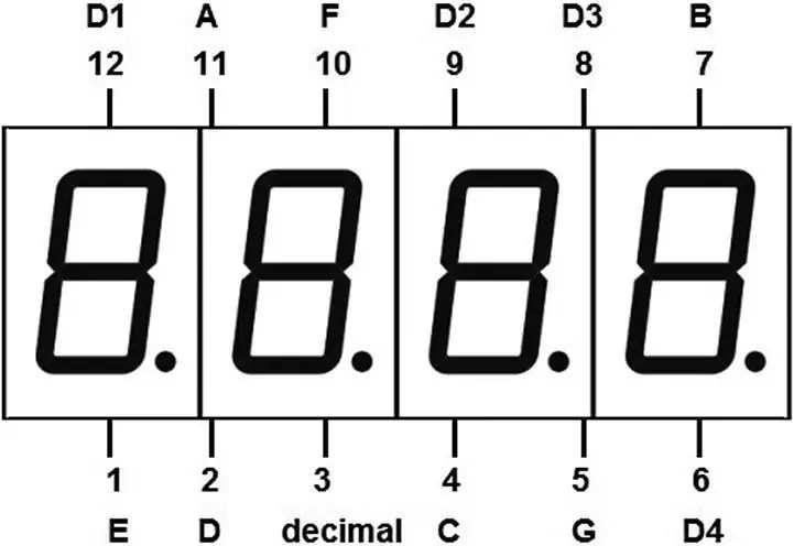 4 Shifër, 7 Segment i Ekranit