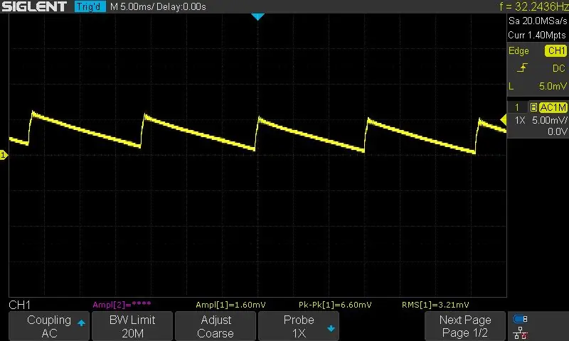 الشكل 10 ، ضوضاء الإخراج لمحول DC إلى DC (الإدخال = 24V ، الإخراج = 5V)