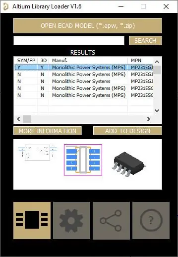 Зураг 4, SamacSys Altium Plugin -ээс сонгосон бүрэлдэхүүн хэсэг (IC1)