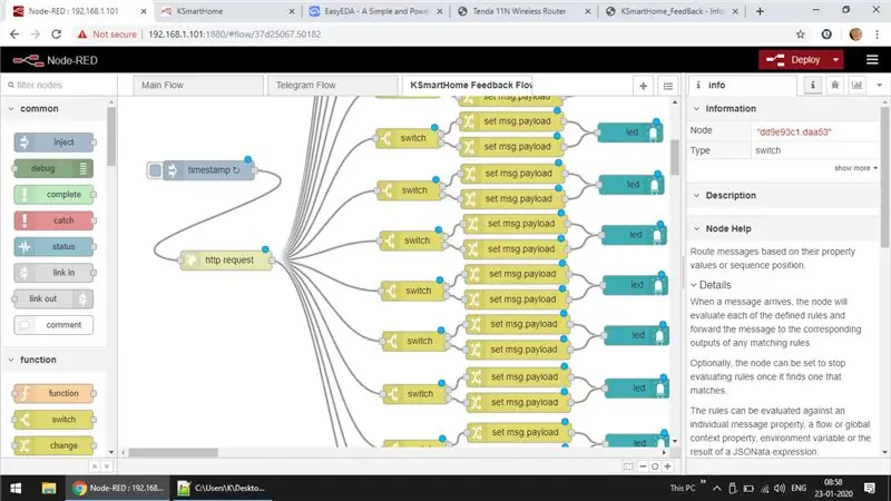 Finaliseren en Node Red-integratie