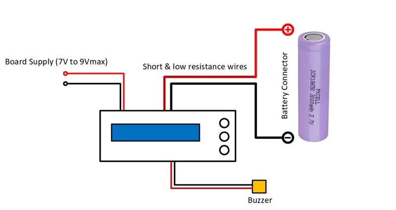 Afbeelding 9: Bedrading van het meetapparaat voor batterijcapaciteit