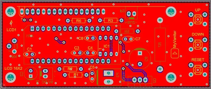 Figura 3, a placa PCB do circuito de medição da capacidade da bateria