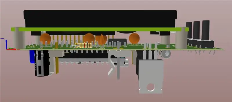 Şekil 5: Monte Edilmiş PCB Kartının 3D Görünümü (ÜST), Şekil 6: Monte Edilmiş PCB Kartının 3D Görünümü (Yan), Şekil 7: Monte Edilmiş PCB Kartının 3D Görünümü (Alt)