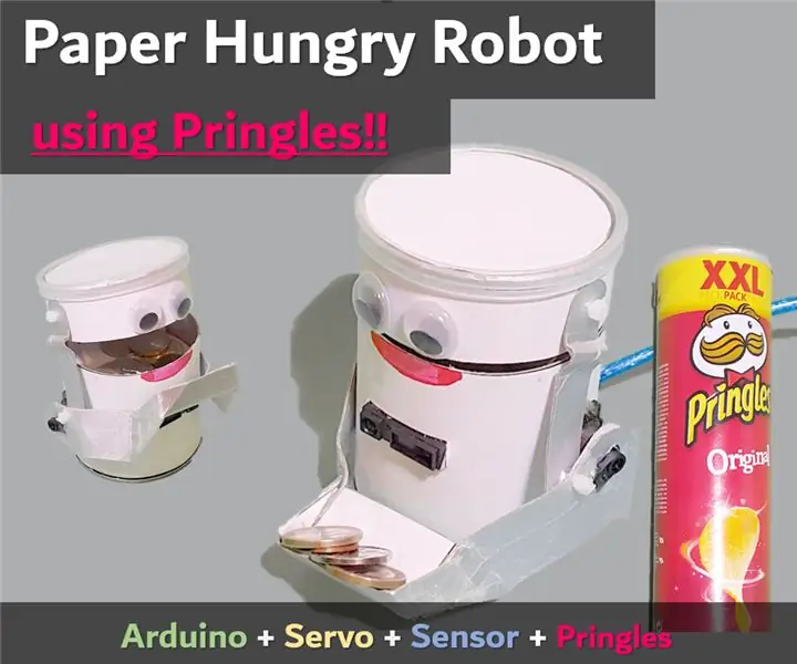 PAPIR GLADNI ROBOT - Pringles Recycle Arduino robot: 19 koraka (sa slikama)