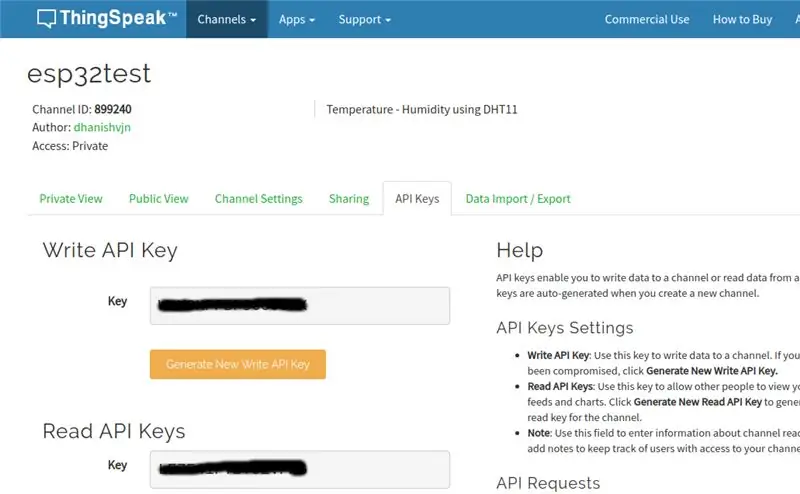 Configuración de ThingSpeak