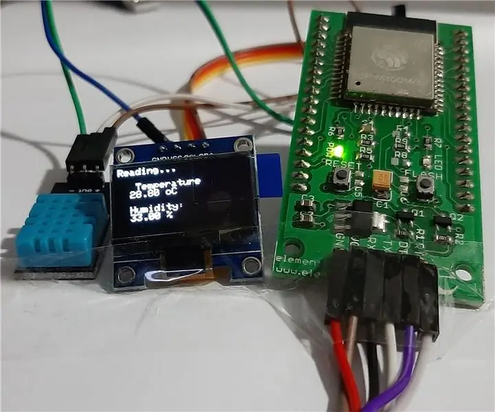 Monitoreo del clima usando ESP32_DHT11_OLED_Thingspeak: 7 pasos