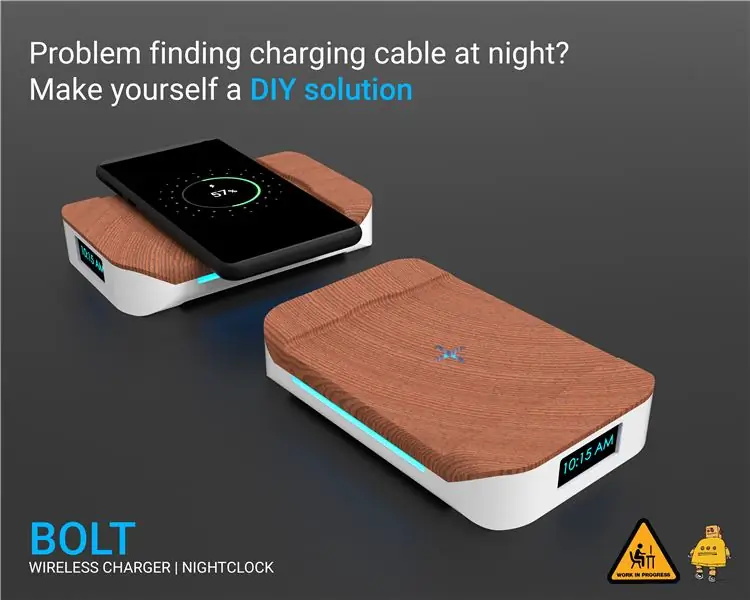 Bolt - DIY Wireless Charging Night Clock (6 ขั้นตอน)