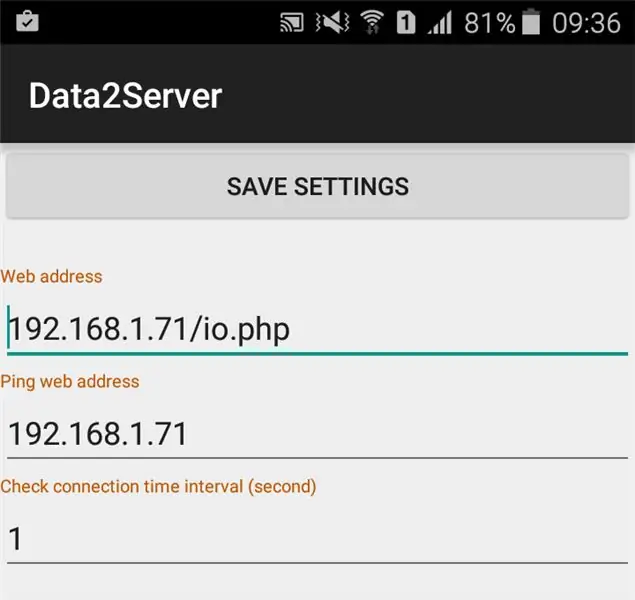 Nadzor GPIO iz aplikacij za telefon (Android)