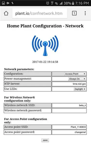 NodeMCU Sketch - Server web local