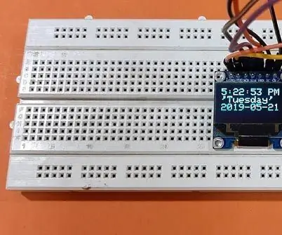 Internett -klokke: Vis dato og klokkeslett med en OLED ved bruk av ESP8266 NodeMCU med NTP -protokoll: 6 trinn