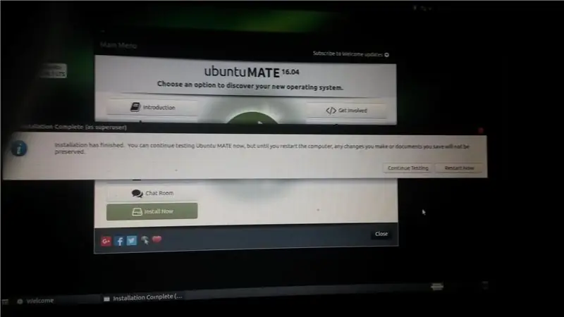 Instalacija Ubuntu Mate završena