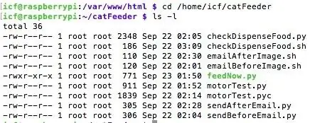 Kopirajte datoteke skripti u direktorij CatFeeder