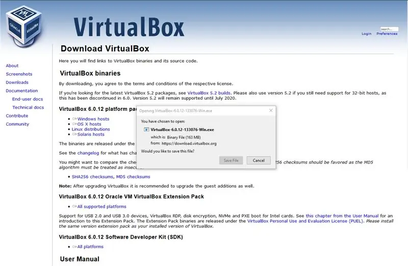 ჩამოტვირთეთ VirtualBox