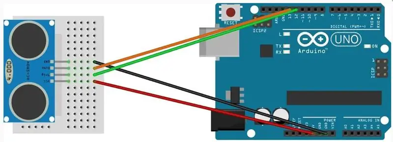 Conexão da placa de ensaio do sensor ao Arduino