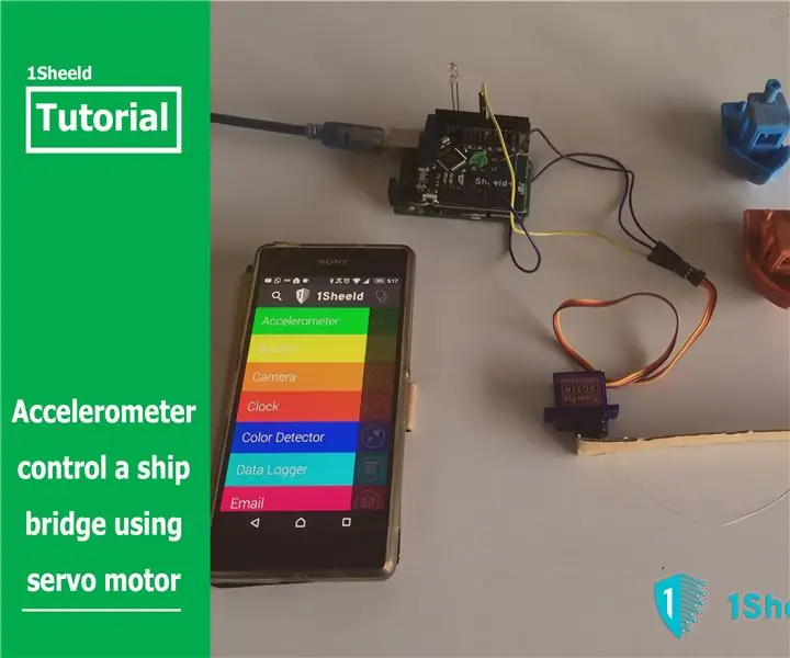 Tutorial d'Acceleròmetre Arduino: Control d'un pont de vaixell mitjançant un servomotor: 5 passos