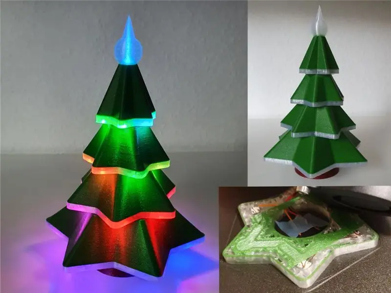 Naka-embed na LED 3D Printed Christmas Tree