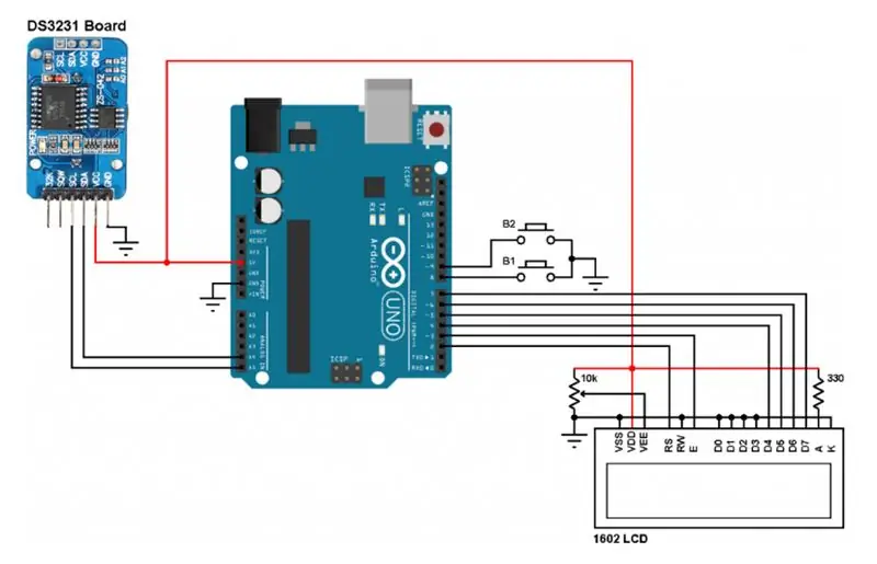 Conexiunea ceasului Arduino