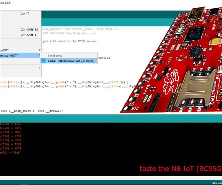 Transmissão de dados NBIoT Como usar blindagens baseadas em modem BC95G - Teste UDP e sinalização de status de rede: 4 etapas