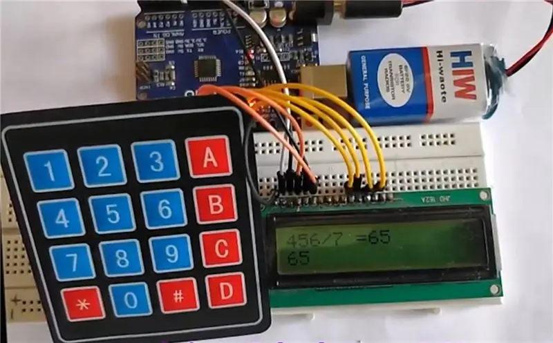 Arduino DIY sakrekenaar met 1602 LCD en 4x4 -klavier