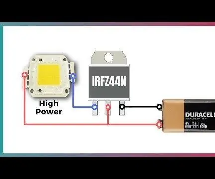 วงจรไฟกระพริบ LED อย่างง่ายด้วย IRFZ44N MOSFET: 6 ขั้นตอน