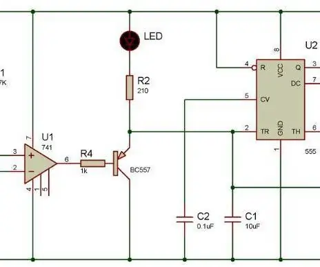 Circuit de tanca lleugera automàtica amb alarma: 4 passos