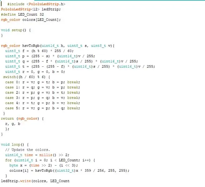 Pengeu codi a Arduino Sketch