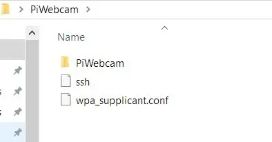 الخيار 2 - نسخ PiWebcam إلى بطاقة SD