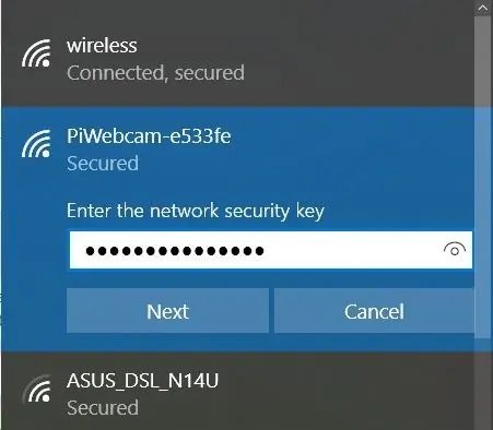 Aufgaben nach der Installation - Verbinden Sie sich mit dem WiFi Access Point von PiWebcam