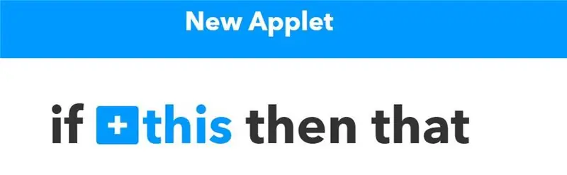 Skapa en IFTTT -applet