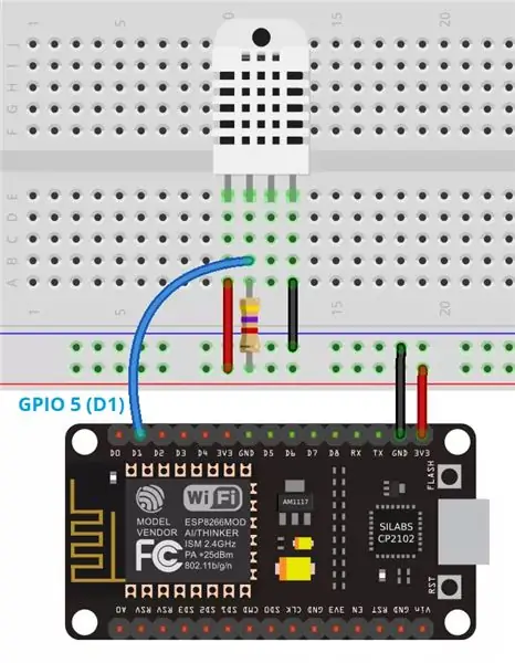 ESP8266 Nodemcu -lämpötilan valvonta DHT11: n avulla paikallisessa verkkopalvelimessa | Saat huoneen lämpötilan ja kosteuden selaimeesi