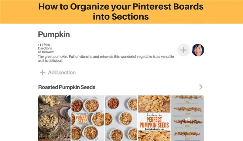 Kako organizirati svoje Pinterest ploče u odjeljke