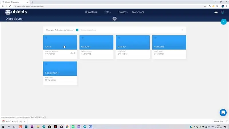 Configure su dispositivo y panel de control Ubidots