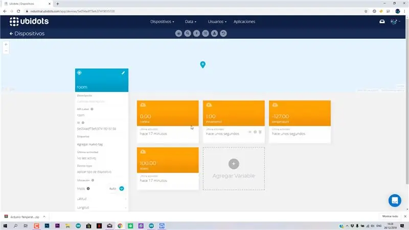 Configure su dispositivo y panel de control Ubidots