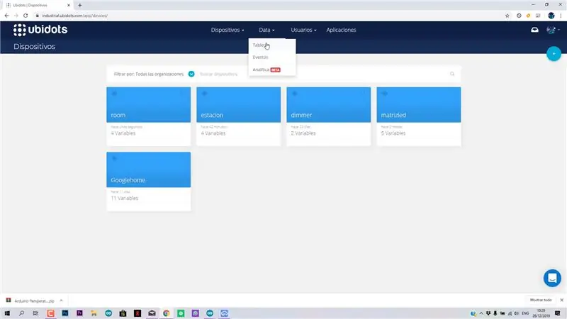 Configure su dispositivo y panel de control Ubidots