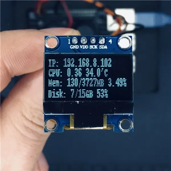 Raspberry Pi -moniteringstelsel via OLED -skermmodule