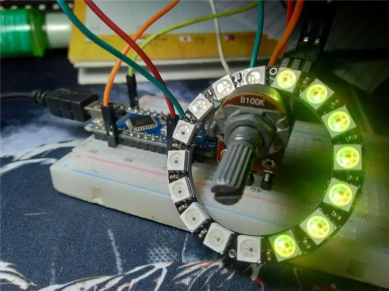 Potentio-indicator gebruikt RGB Neopixel