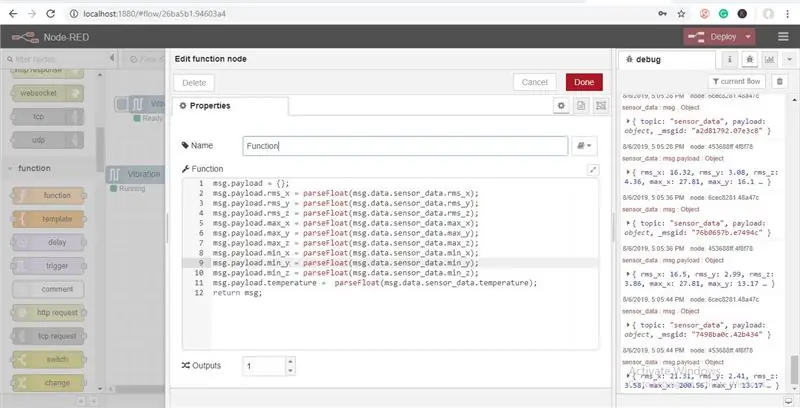 Function Node Redaktə etmək üçün Node düyməsini iki dəfə vurun