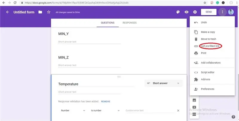 Ahora haga clic en "Obtener enlace precompletado"