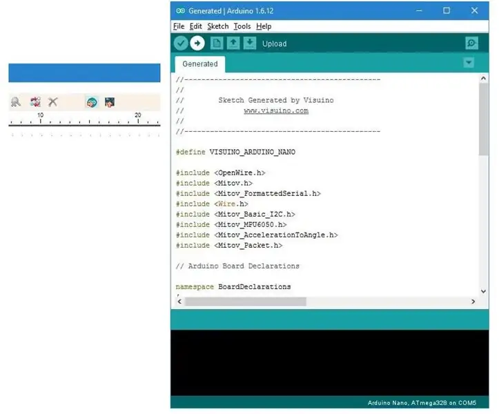 Gere, compile e carregue o código do Arduino