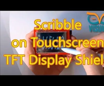 Programmeer Arduino UNO met Visuino om te tekenen op ILI9341 TFT Touchscreen Display Shield met pen