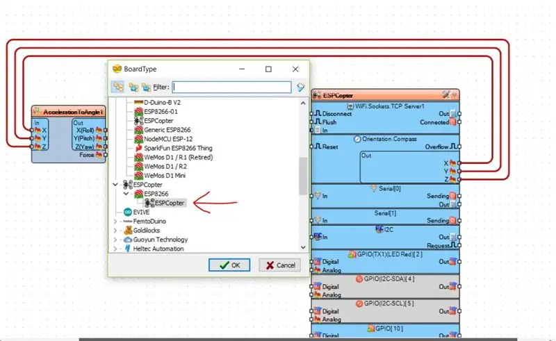 Pokrenite Visuino i odaberite vrstu ploče ESPcopter ploče