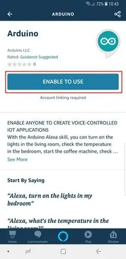 Crea una connessione tra il tuo Echo Dot e la scheda Arduino