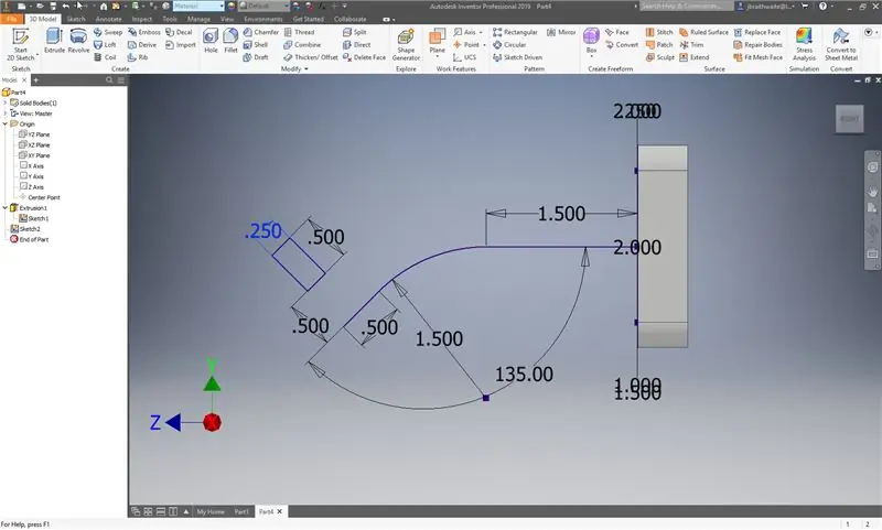 Maak het Sweep Path en een Revolve-profiel